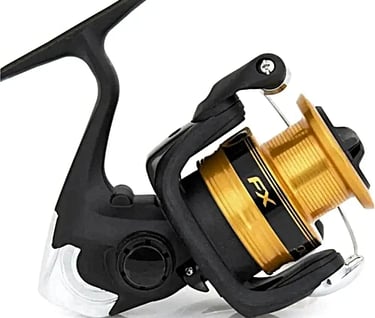 molinete-para-piaú-shimano-2500-preto-com-rotor-dourado.