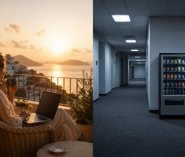 Moderns viedais ledusskapis tumšā telpā ar izgaismotiem produktiem.