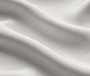 An abstract 3D render of a smooth, undulating surface in a silk-like texture with colors from the palette (#F8F5F2, #D8D8D8). The curves are gentle and precise, conveying flow and digital elegance.