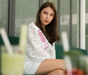Bride portrait during bachelorette celebration at Batu Belig Beach Seminyak Bali