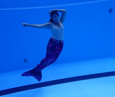 a mermaid tail underwater