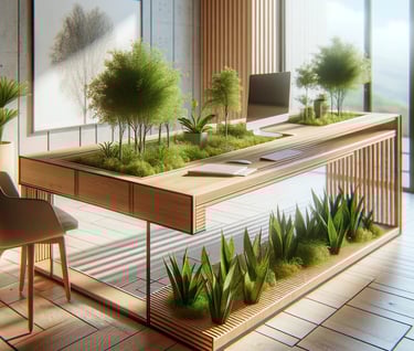 a concept furniture: table with nature