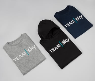 Team Sky T shirts and Hoody Flatlay