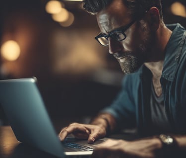 a man using a laptop