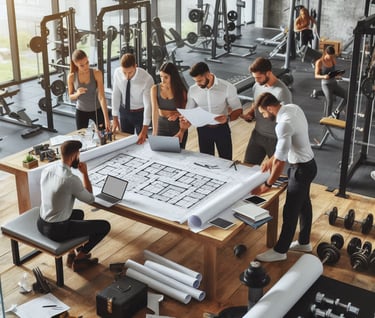 Group of engineers and architects designing the steelshack