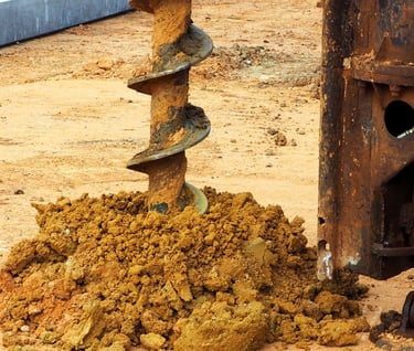 soil boring close up