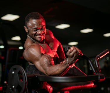 a man using a machine for curls