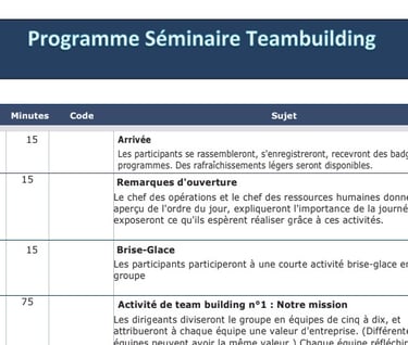 exemple de programme de team building