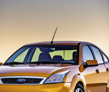 a yellow ford focus