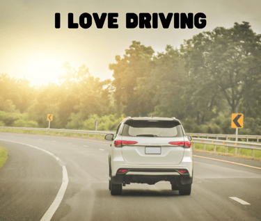 car on highway alone in sunrise