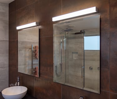 Bathroom custom glass mirror
