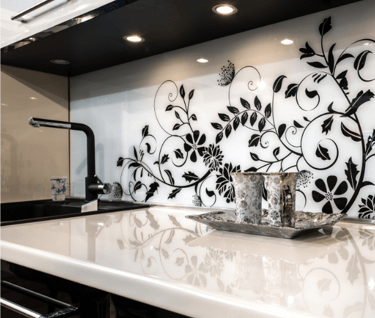 Patterned Glass Splashback