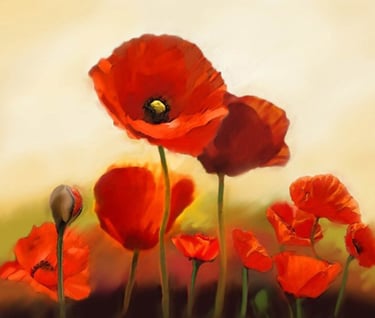 Poppies flowers painting