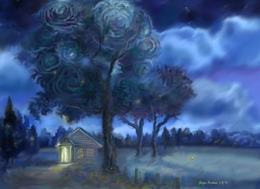 lightening bugs, summer night sounds