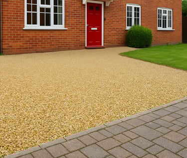 a house with a red door and a red door