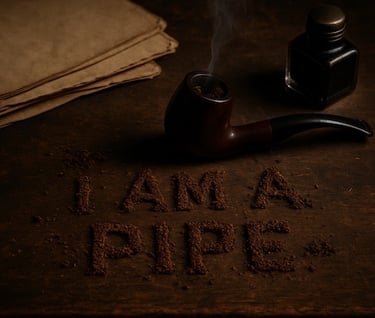 A pipe on a desk I am a pipe