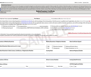 DOT medical card