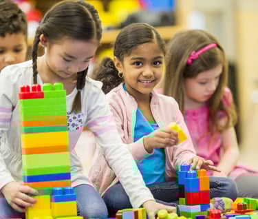 children playing with blocks