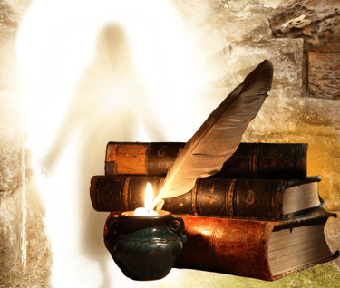 livros e a imagem do Cristo ressurrecto representam arquétipos e tradições que orientam os homens