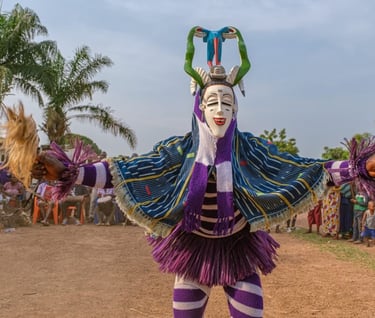 Traditional Goli Masquerade Dance in Ivory Coast