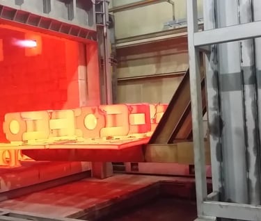 Forging Furnace with Burner Flame