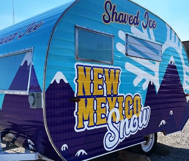 Custom designed trailer wrap for a snow cone company, in Las Cruces, NM