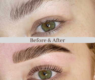 before and after eyebrow lamination