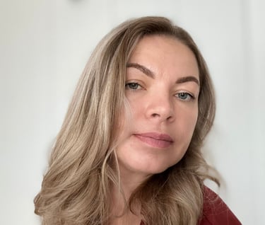 a woman with blonde hair and a red dress
