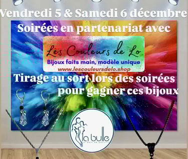 La Bulle Sauna Soirées expo vente de bijoux Les Couleurs de Lo