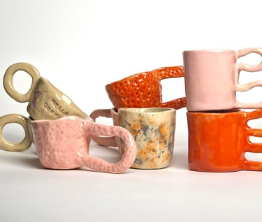 a group of coffee cups 