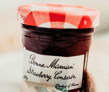 A jar of Bonne Maman jam