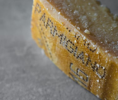 A rind of parmigiano reggiano cheese