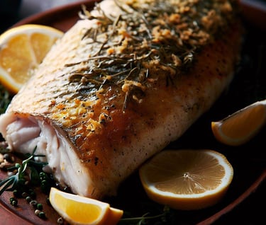 merluza al horno con limón y hierbas
