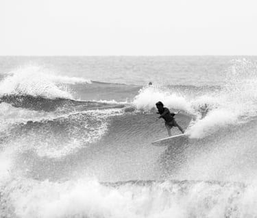 Surfer riding a wave
