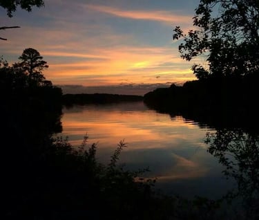 Tombigbee River in Alabama at sunset