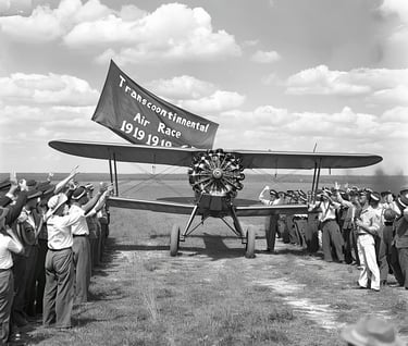  Lieutenant Belvin Maynard landing his biplane at the race’s finish line