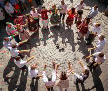 celebrations following Bulgaria’s declaration of independence. Citizens dance