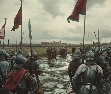 Alkmaar 1573, Spanish soldiers retreating through the flooded fields