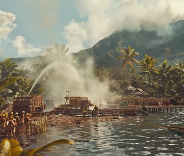 First Fire Drill, Honolulu, 1850