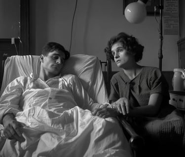 Houdini lying in a hospital bed