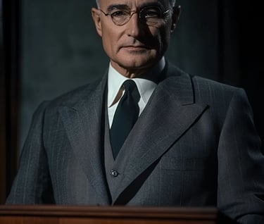 lose-up of Truman speaking directly into the camera