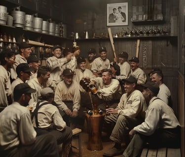 Locker Room Celebration, Boston, 1903