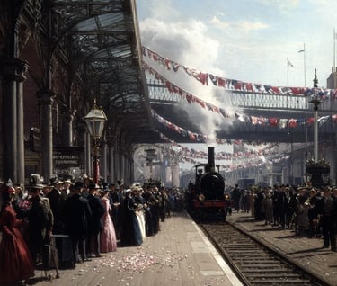 Loughborough Station, England, 1841: Festive Arrival