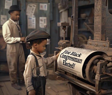 Newspaper Printing Press, Louisiana, 1868