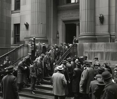 Outside the courthouse on a grey afternoon: flashbulbs pop as deputies lead the convicted down grani