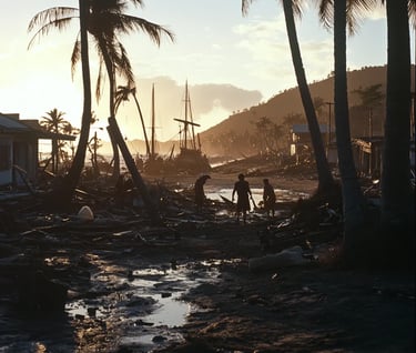 urvivors_Surveying_the_Damage_At_dawn_after_the_hurricane