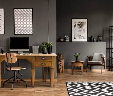 aménagement d'un espace de télétravail avec bureau dans un appartement