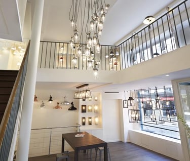 renovation local commercial boutique de luminaires