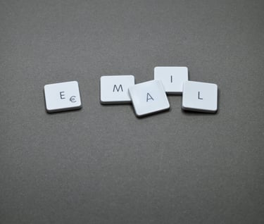 keyboard keys with letters spelling email