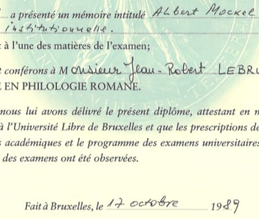 Photo of the Master's degree in French linguistics & literature of the Université Libre de Bruxelles